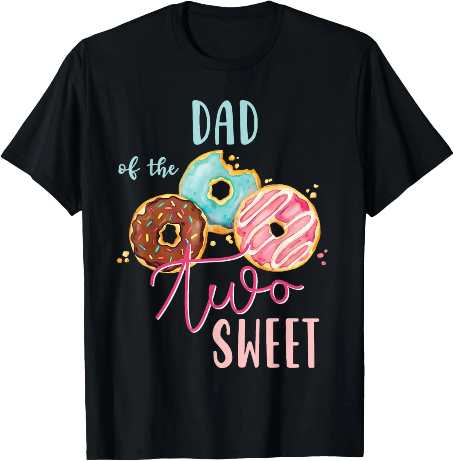 Футболка для девочек на тему дня рождения Dad Sweet Two Donut