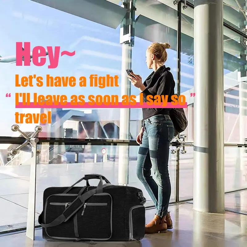 Large Capacity Foldable Portable Sports And Fitness Bag, Dry And Wet Separation Luggage Bag, 65L Waterproof And Tear Resistant Large Capacity Foldable Portable Sports And Fitness Bag, Dry And Wet Separation Luggage Bag, 65L Waterproof And Tear Resistant