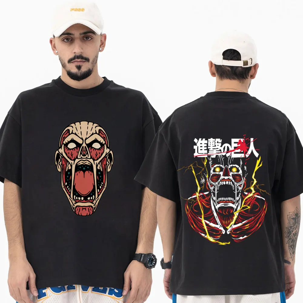 

Anime Attack on Titan Print T Shirt Fashion Casual Short Sleeve Tee Shirt Manga Eren Yeager AOT Levi Ackerman Oversized T-shirts