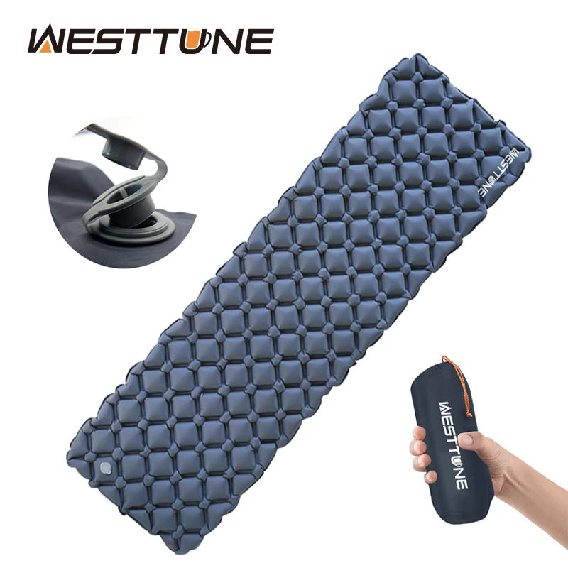

Outdoor Sleeping Pad Camping Inflatable Mattress Ultralight Air Cushion Travel Mat Folding Bed No Headrest For Travel Hiking