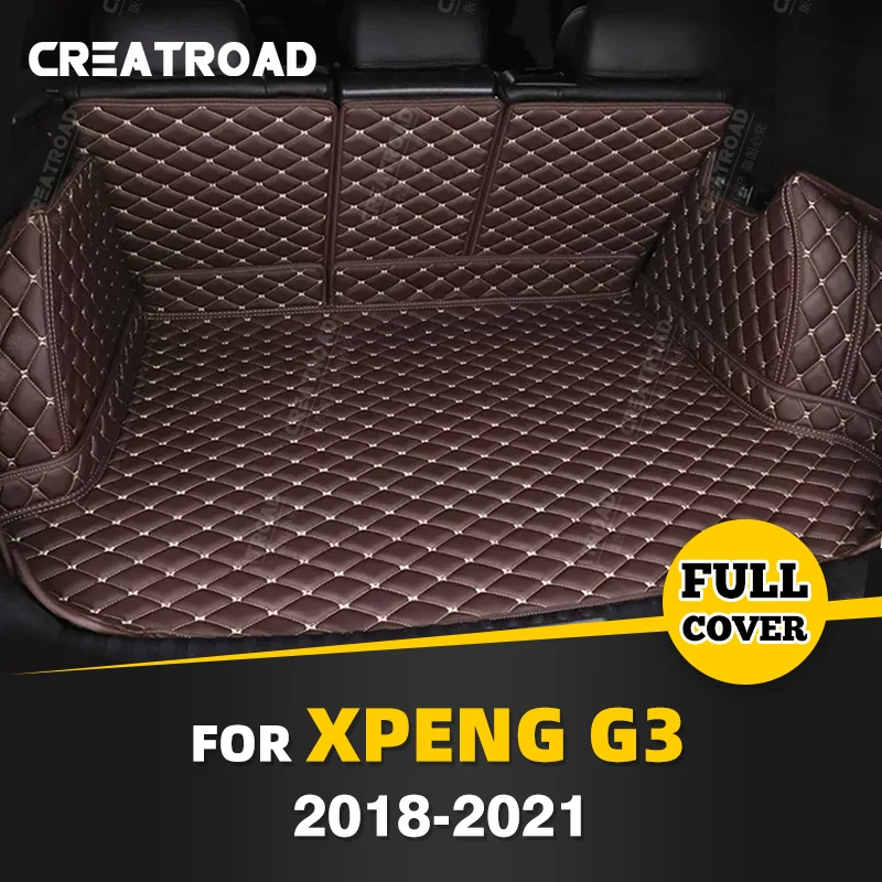 

Автомобильный коврик для багажника с полным покрытием для XPENG G3 2018-2021 20 19, кожаный чехол для багажника автомобиля, коврик, подкладка для груза, защитные аксессуары для интерьера