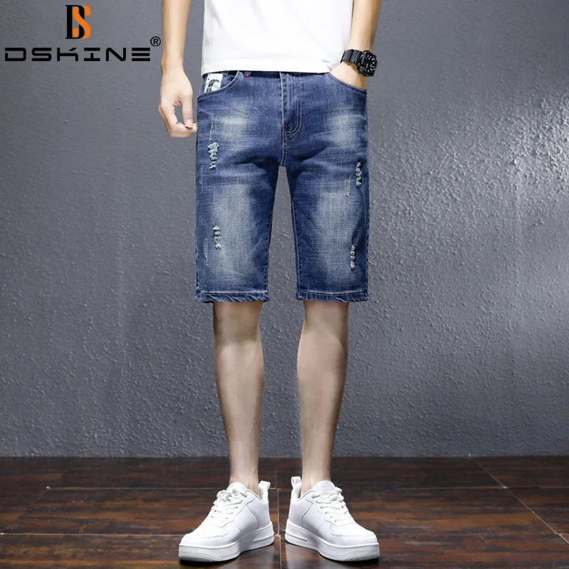 

Men Straight Trousers Baggy Stretch Denim Shorts Fashion Hip Hop Men Casual Old Jeans Summer Lightweight Shorts Men Denim Short