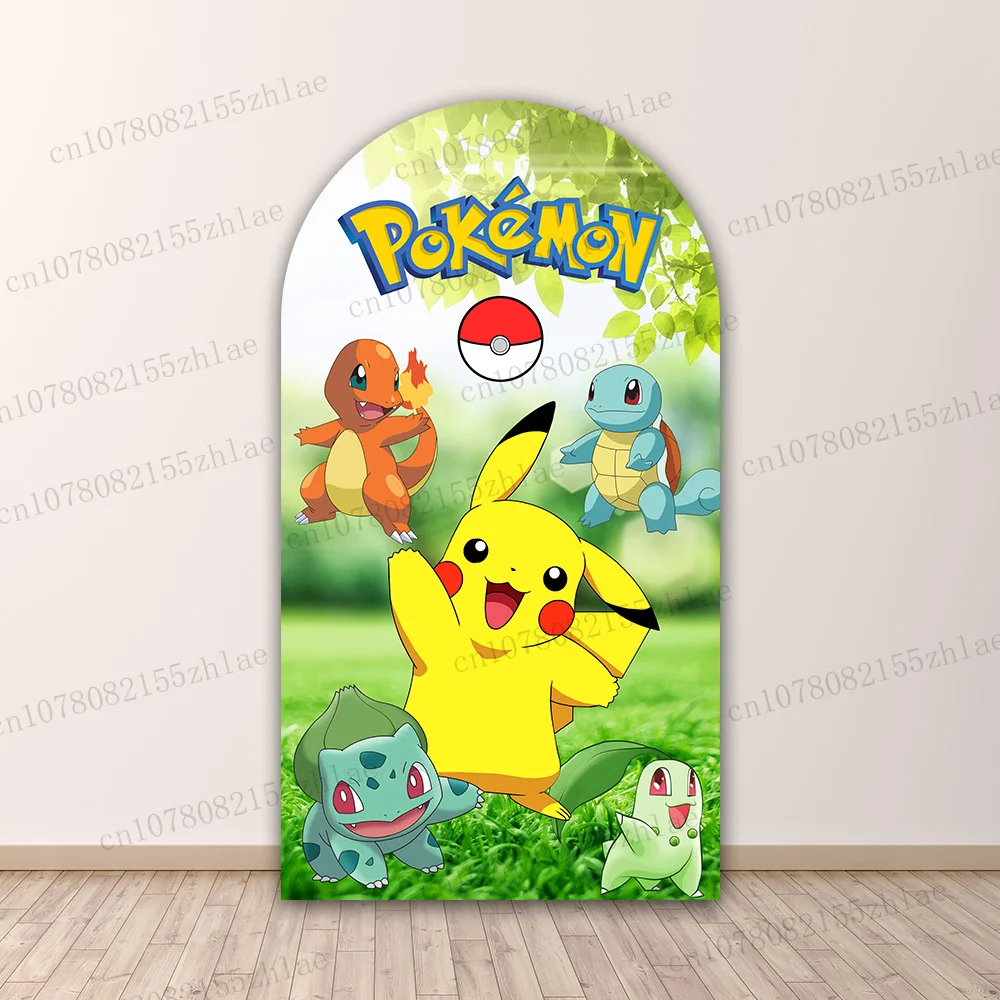 Pokemon Birthday Party Photo Background Arch Cartoon Photography Backdrop Baby Shower