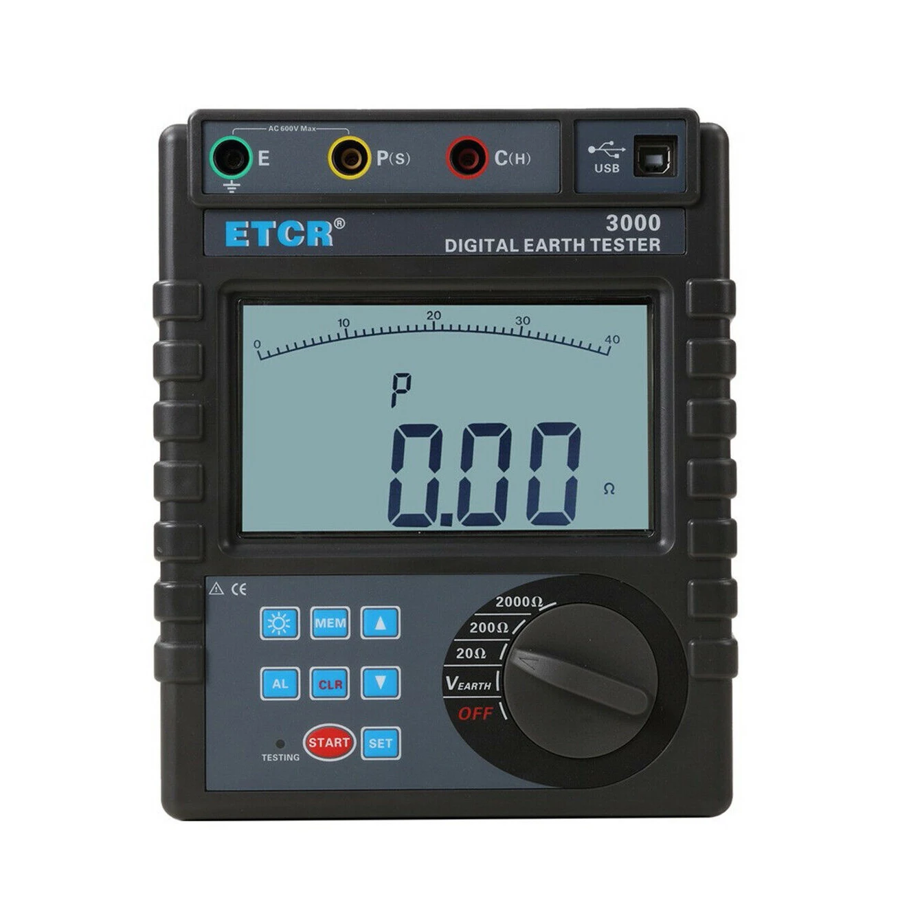 

Digital Ground Resistance Meter Tester with Range 0.01 to 2000ohm