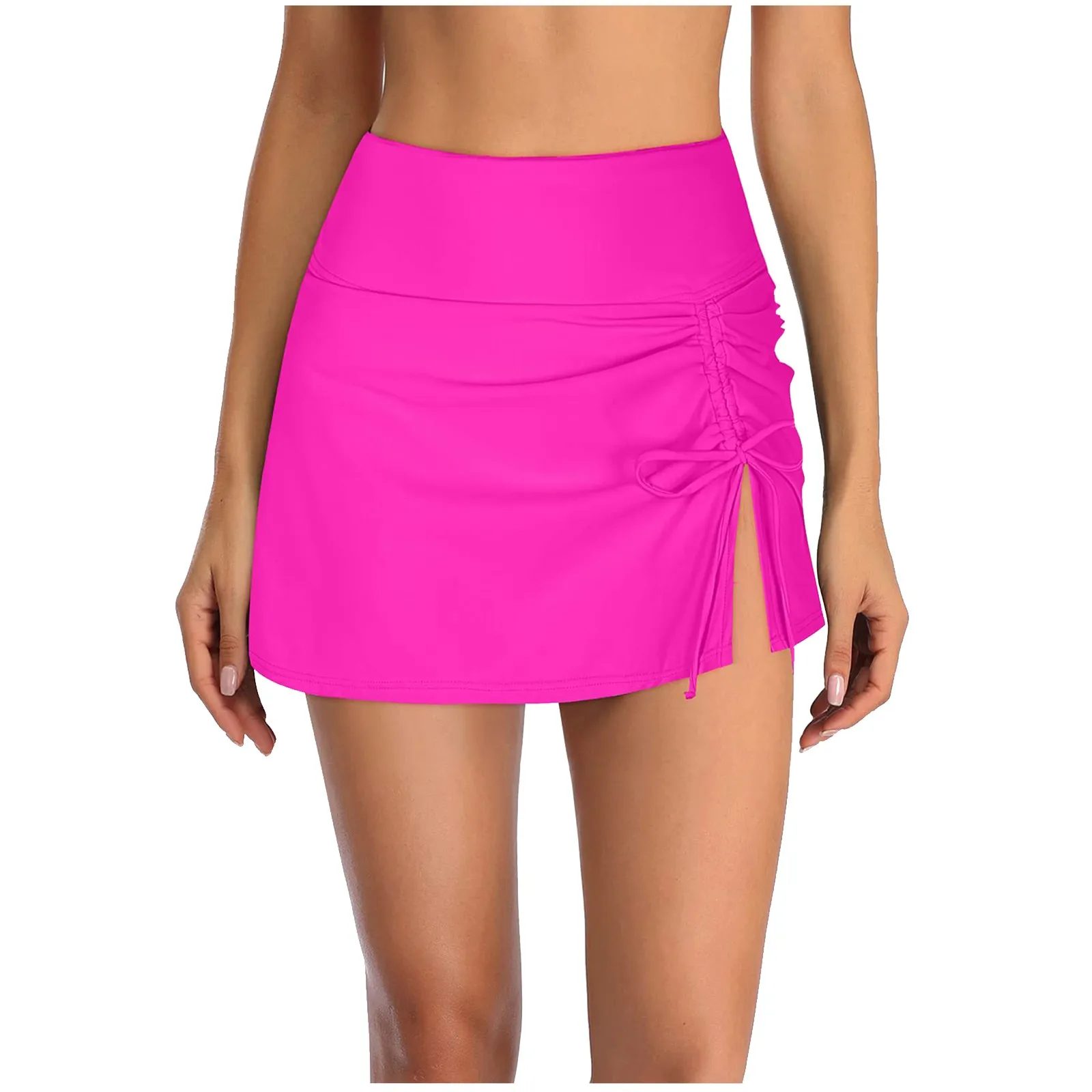 

Женские модные сексуальные однотонные плавки с завышенной талией и разрезом