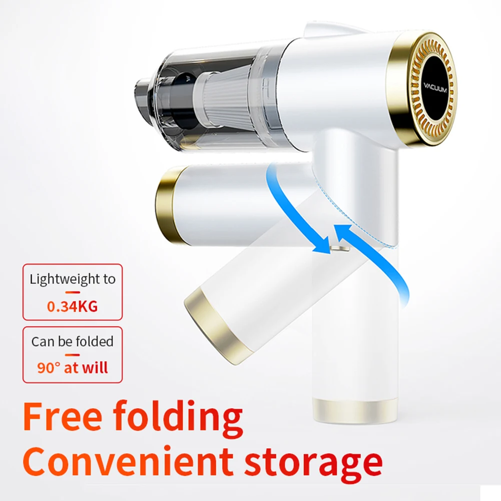 

Mini Car Vacuum Cleaner High Power Folding Cleaner Electric Cleaner Home Office and Car Dual Use with Super Suction Cleaner