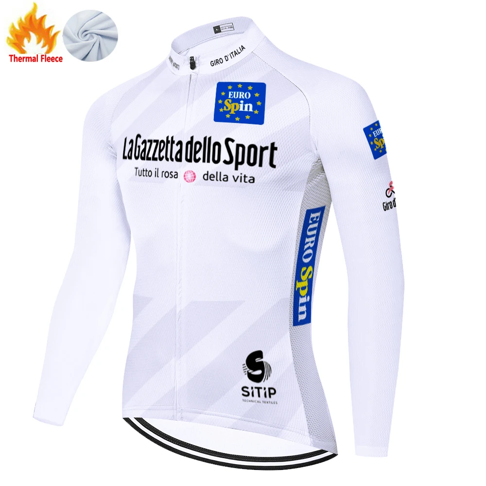 Фото Tour De Italia Giro d' Genital Зимний флисовый велосипедный трикотаж Camisa Ciclista Masculino Maillot Velo Homme Ciclismo Maillot Ciclismo №2