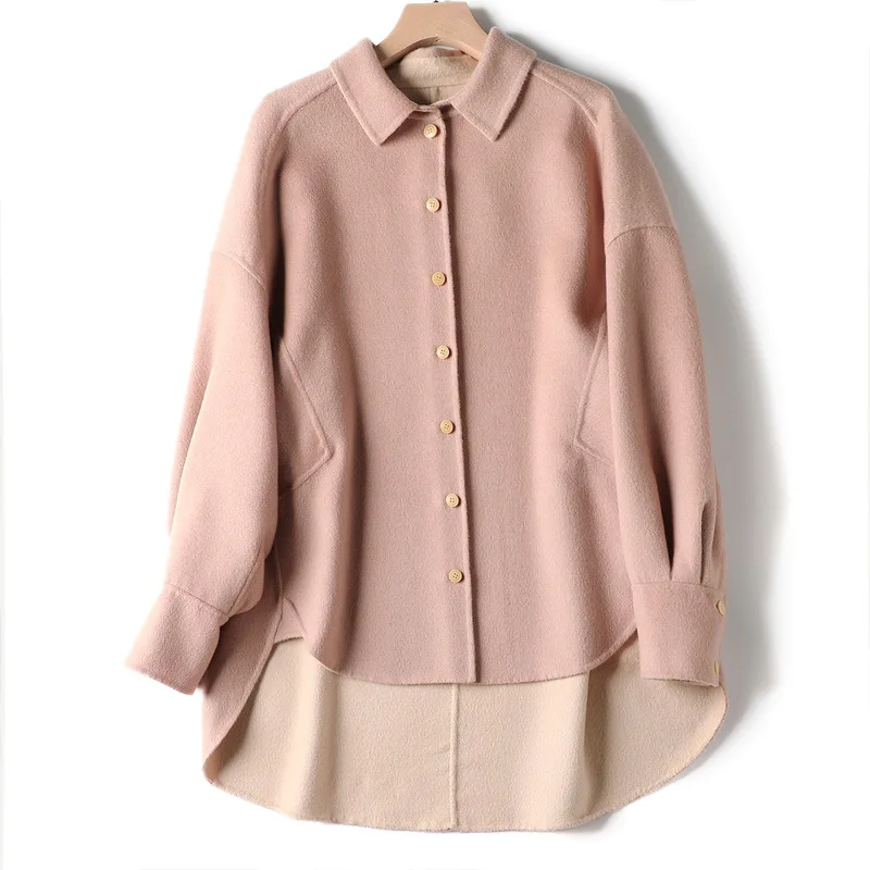 

Очевидная, тонкая, короткая, короткая рубашка, двустороннее, пальто ручной работы, шерстяное пальто, новое осенне-зимнее пальто