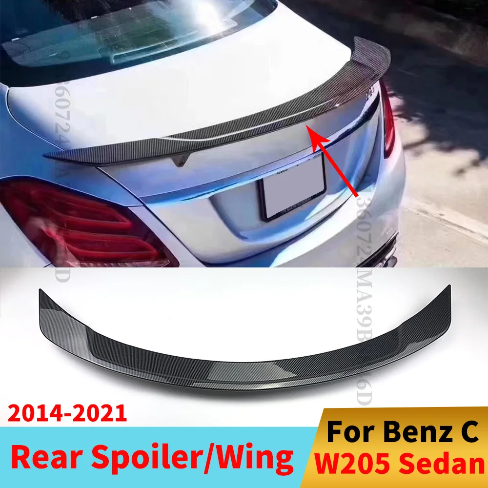 

Rear Trunk Spoiler Wing Air Deflector Boot Lip Body Kit Tuning For Mercedes W205 Benz C Sedan and AMG C43 C63 4 Door 2014-2021