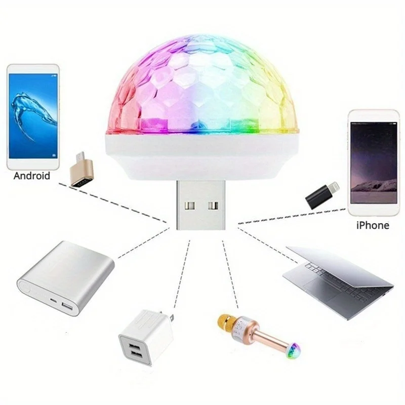 Фото Портативный USB-разноцветный флэш-диско-Флэшка-активация звуком, идеально подходит для кемпинга вечеринок, клубов и бассейнов №5
