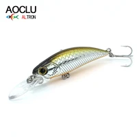 aoclu wobbler jerkbait 6 colors 50mm 3 5g hard bait minnow fishing lures bass fresh salt water vmc hooks tackle