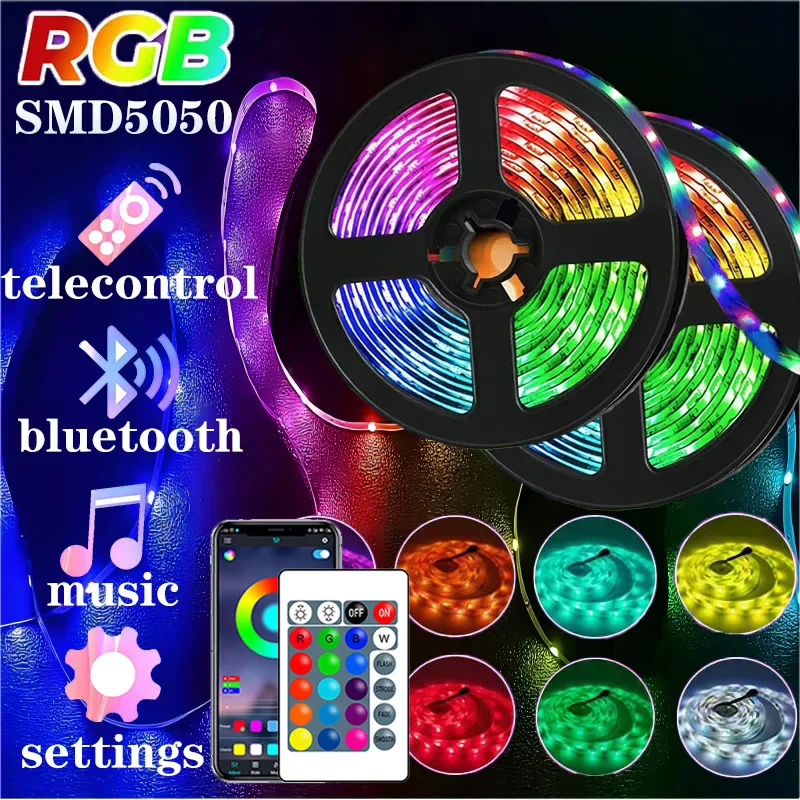 Светодиодные ленты RGB 5050 приложение Bluetooth ИК-пульт дистанционного управления