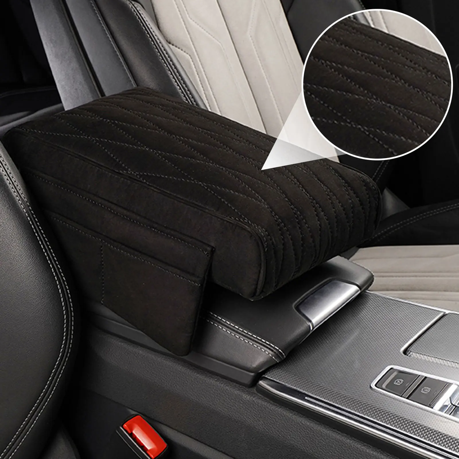 Подлокотник для автомобиля из мягкой замши с пенным наполнителем эффектом