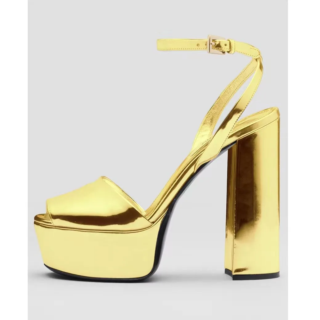 Сандалии с открытым носком на платформе Papete Feminina ремешок пряжкой Topuklu Ayakkabı