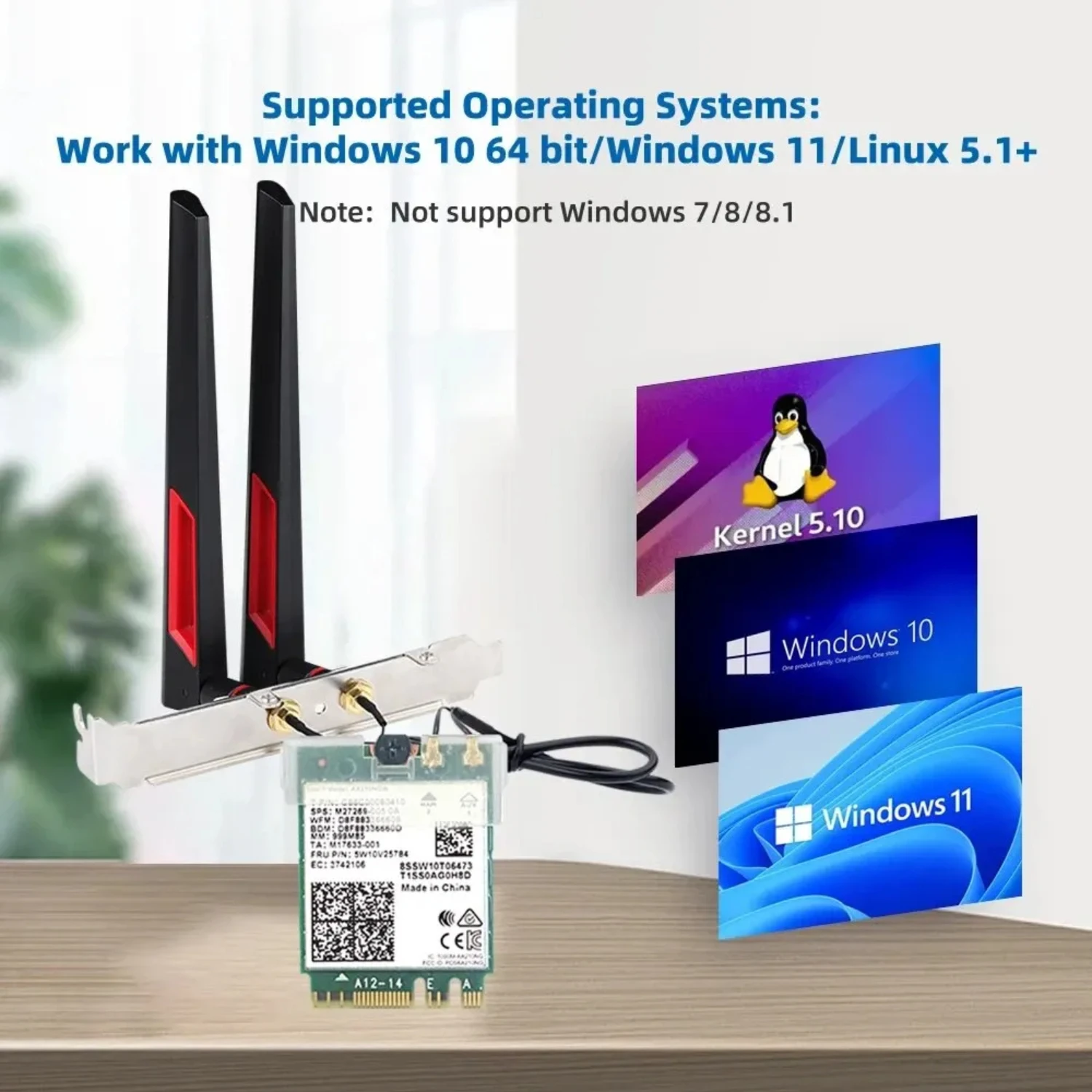 Беспроводной адаптер Wi-Fi 6E AX210 M.2 2 4 ГБ/5 ГГц/6 ГГц Bluetooth 5 3 6 AX210NGW NGFFF 10DBI