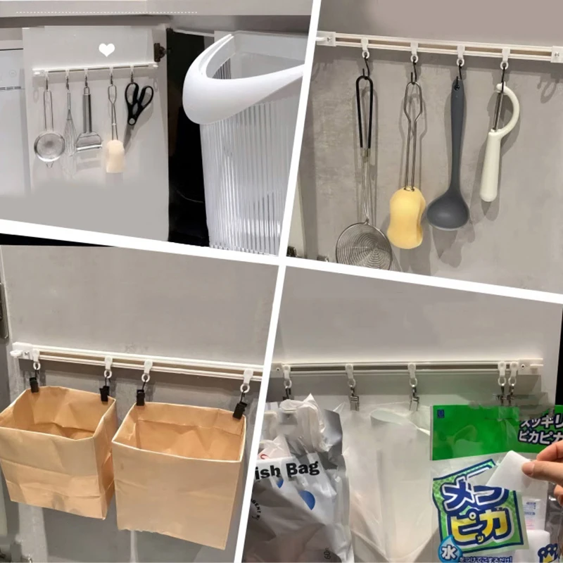 Kitchen Utensil Rack Bedroom Wall Rai Oraanizer Space Saving Hooks Pan Pot Hangers Adhesive Hangel