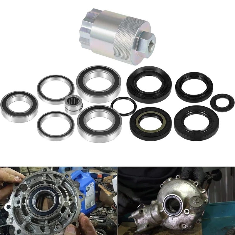 

TM Full Set Rear Differential & Axle Bearing Seal Kit and 64mm Pinion Tool Fit for Honda TRX 420 Rancher 2007-2013