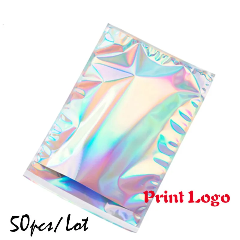 

50pcs Colorful Laser Mailing Bags Self Sealing Plastic Envelopes Storage Bag Clothes Poly Adhesive Courier Packaging Bags