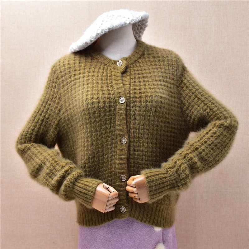 Женская осенне-зимняя одежда волосатые волосы ангорского кролика вязаные