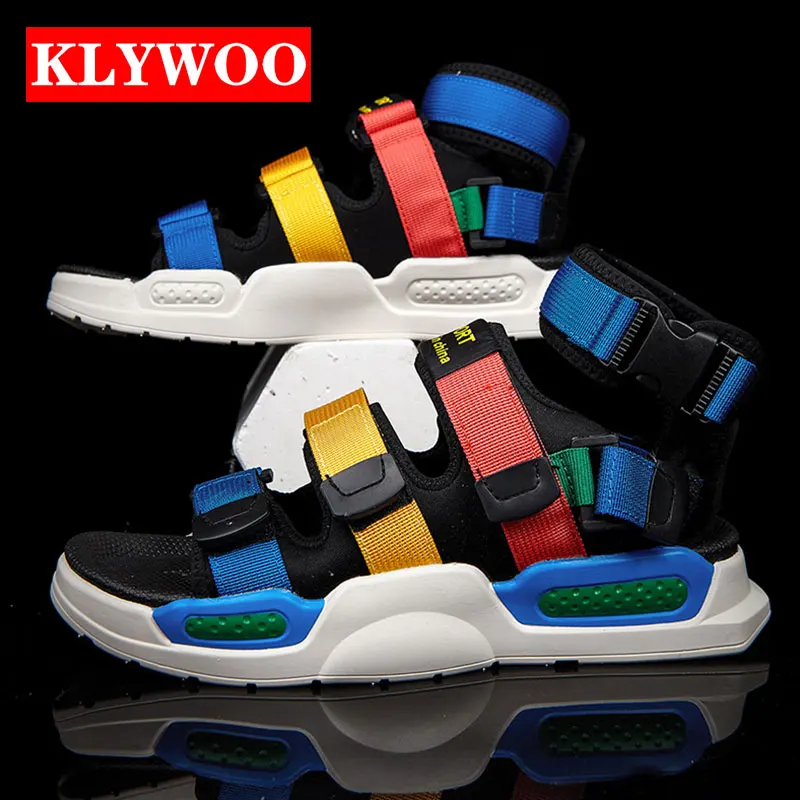 

Мужские сандалии-гладиаторы KLYWOO, высокие босоножки в римском стиле, Повседневная утепленная пляжная обувь, Silde