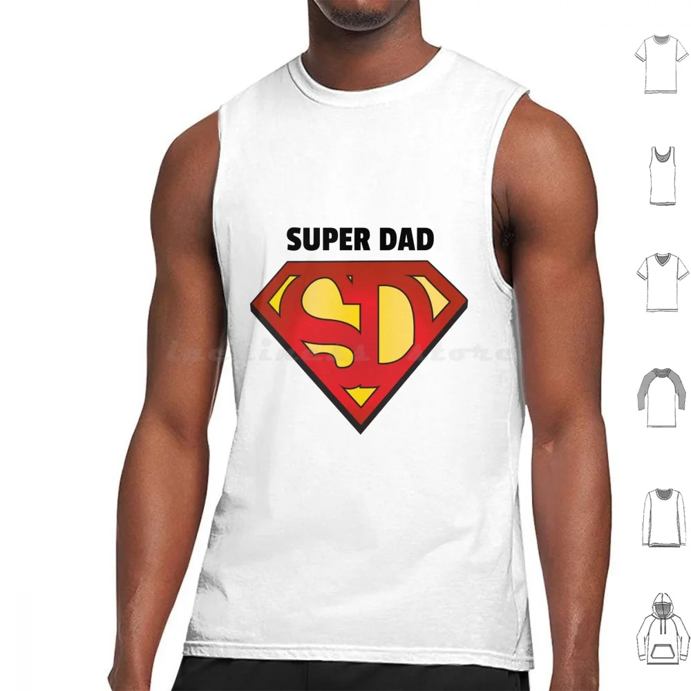 

Super Dad T-Shirt-Fathers Day Birthday Christmas Gift Tank Tops Vest Sleeveless Father Dad Parent Grandfather Grandpa Papa