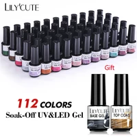 lilycute 112604020pcs colors gel nail polish set semi permanent soak off uv led nail art salon gel varnish hybrid gel kit