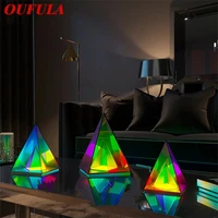 oufula contemporary creative table lamp pyramid indoor atmosphere decorative led lighting for home bed room