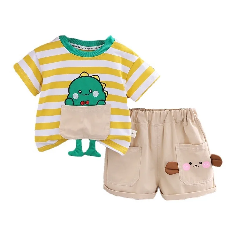 

New Summer Baby Boys Clothes Children Striped T-Shirt Shorts 2Pcs/Set Infant Girls Outfits Toddler Casual Costume Kids Tracksuit