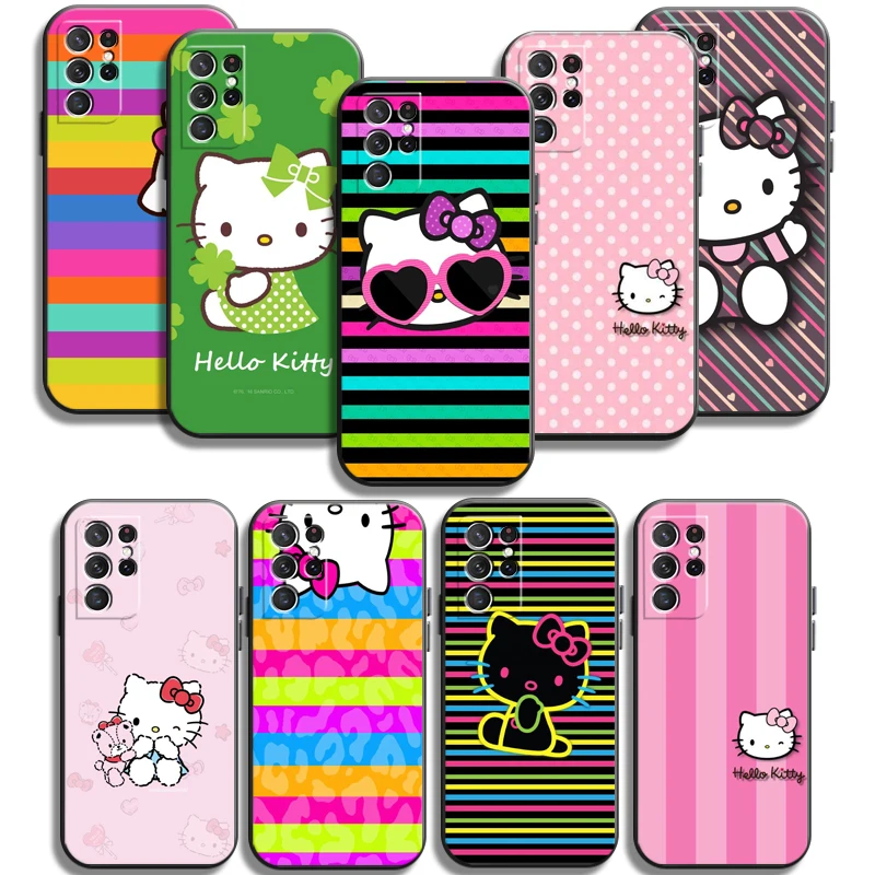 

Cute Hello Kitty Phone Cases For Samsung Galaxy S20 FE S20 Lite S8 Plus S9 Plus S10 S10E S10 Lite M11 M12 Carcasa Back Cover