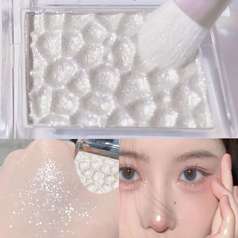 

kakashow Highlight Powder Mashed Potato Brighten Skin Diamond Glitter Eyeshadow Highlighter Palette Body Face Makeup Cosmetic