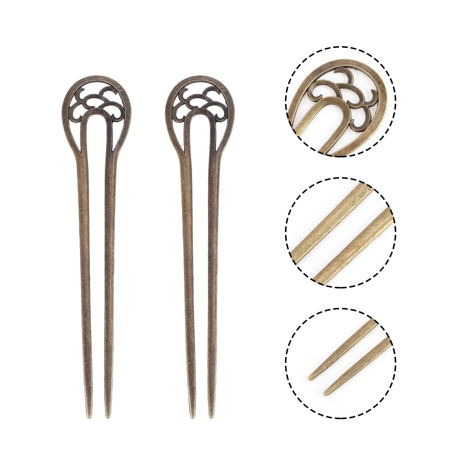 

Hair Chopsticks U Shaped Chinese Vintage Metalrhinestone Pinaccessories