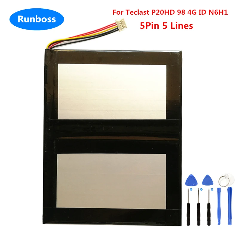 Новый аккумулятор для планшетного ПК большой емкости 9000 мАч для Teclast P20HD 98 4G ID N6H1 P20 HD 22 Вт/ч 3,8 в 5 проводов