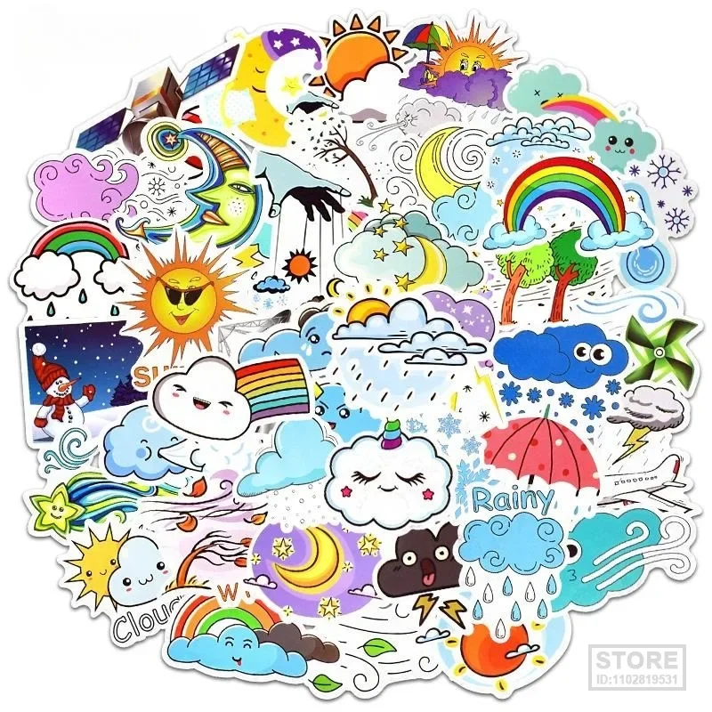 

50 шт. Мультяшные милые Солнцезащитные облака, фотоальбом, DIY ноутбук, телефон, автомобиль, велосипед, холодильник, граффити, фотография F5