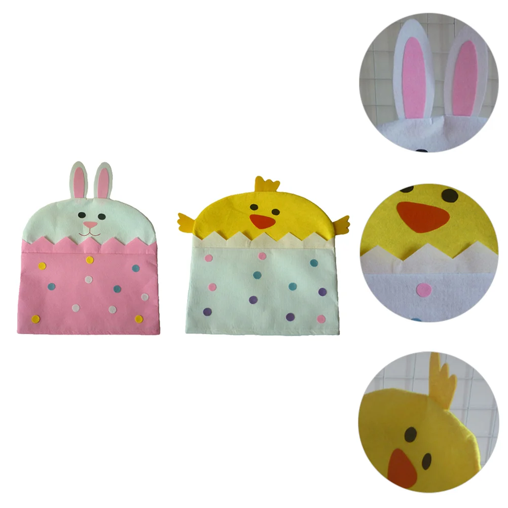 

2pcs Chair Back Slipcover Chicken Chair Covers Bunny Chair Decor