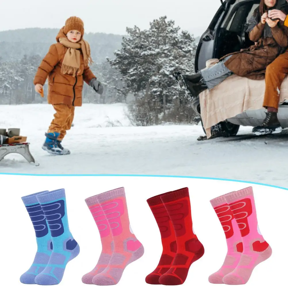 

1 Pair Hiking Socks Lightweight Anti-pilling Soft Thick Kids Boot Ski Socks for Outdoor Kids Running Socks Thermal Socks
