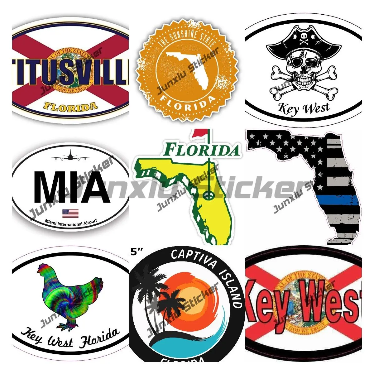 Флорида, наклейка, ключ, Запад Флориды, карта штатов США, наклейка, наклейка, украшение, пользовательские наклейки, водонепроницаемые Стикеры, аксессуары