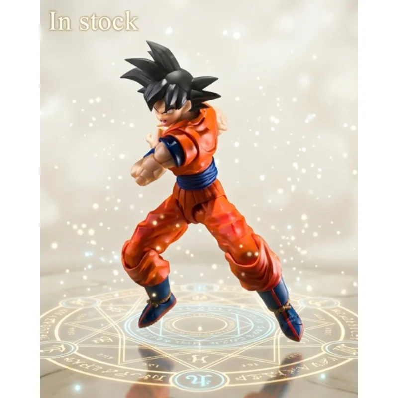 Фото В наличии: Фигурка Bandai SHF Dragon Ball Son Goku Black Hair, Сайян-герой Земли, аниме-фигурка, коллекционная игрушка из ПВХ, подарок №2