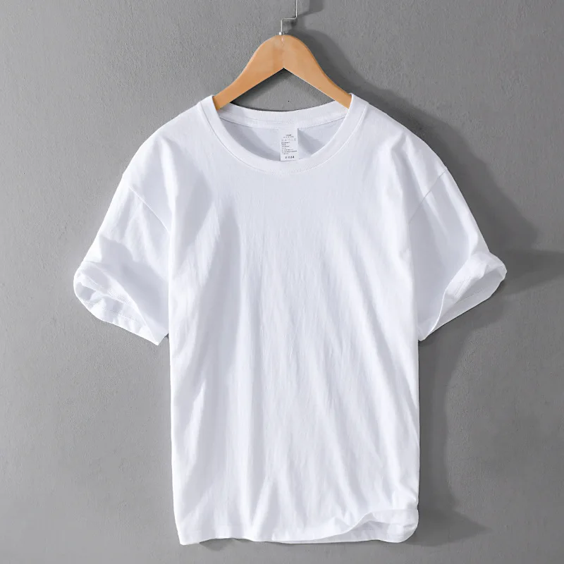 

Men's summer solid color T-shirt, short sleeves, thin breathable cotton