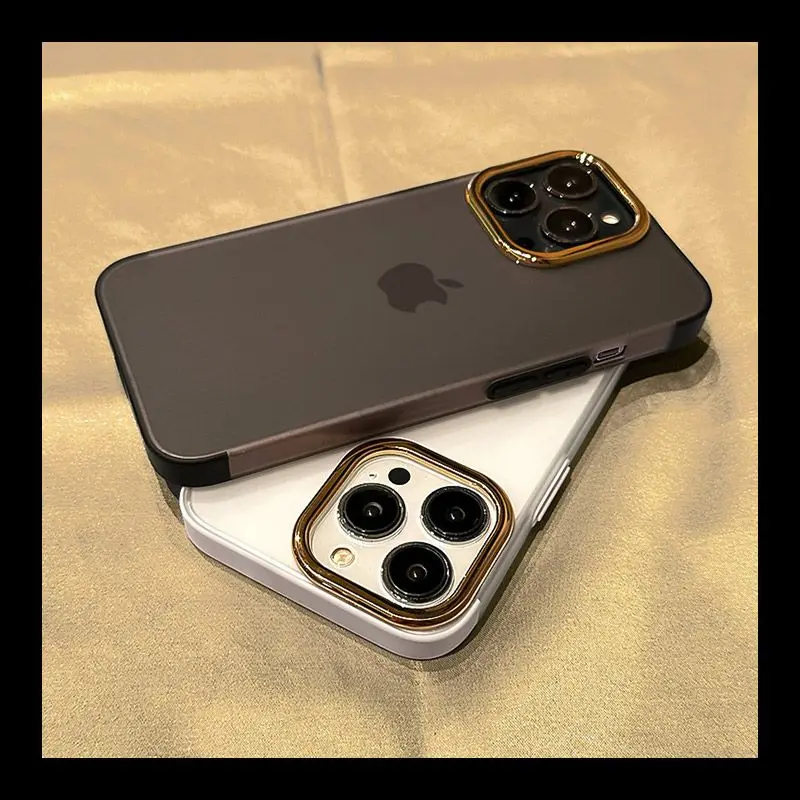 

Luxury Creative Ultra-thin Frosted Metal Texture Phone Case Suitable for IPhone14 14promax 13pro 12pro Detachable Mirror Ring
