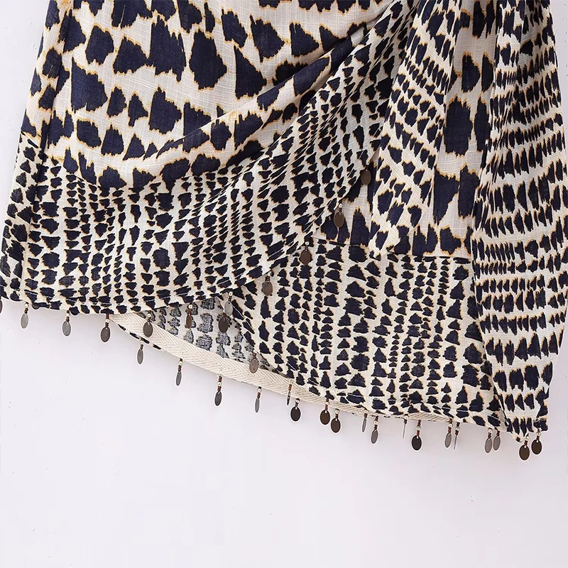 Женское модное короткое платье с принтом и бисером Koekop винтажные повседневные