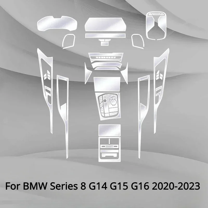 

Для BMW Series 8 G14 G15 G16 2023-2020 аксессуары для интерьера, прозрачная пленка из ТПУ, панель переключения передач, GPS, центральная консоль, защита PPF