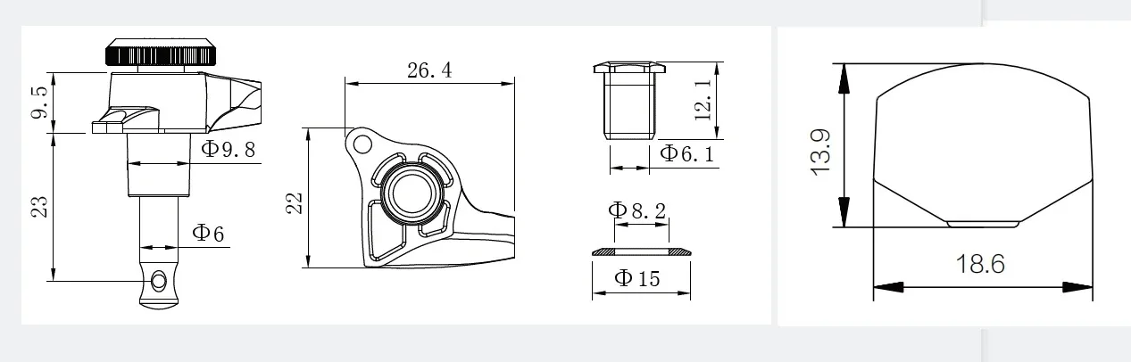 GUYKER GK-501D7SP BKGD электронные колки для гитары чёрно-золотые