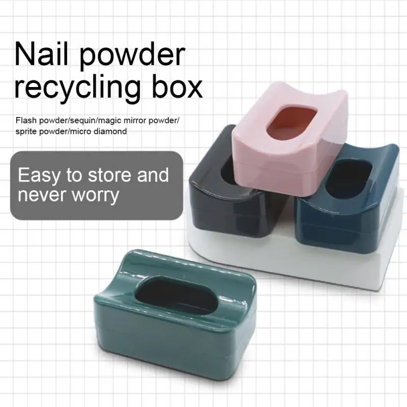 

Clean And Tidy Storage Box Creative Two Grooves Fits Finger Radian Nail Art Recycling Box Wide Application Recycling Bin Small