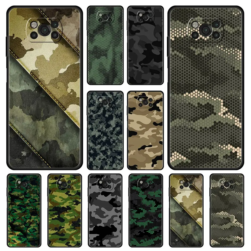 

Cover Case for Xiaomi 11 11T 10 10T 9 9T Lite Note 10 Poco X3 NEC X4 M3 M4 F2 F3 Pro 5G Camouflage Pattern Camo Military Army