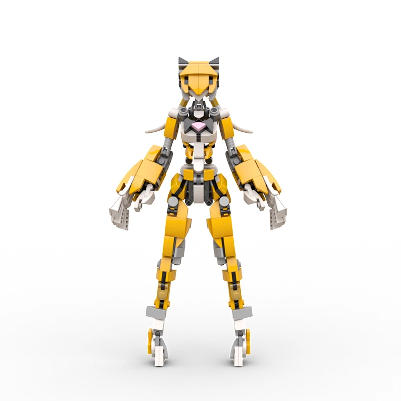 

Mecha Female Robot Girl Angel Tiger Building Blocks Kit Animal Mobile Suit Figures Bricks Creative Toy Children Gifts