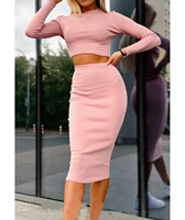 ladies suit autumn and winter new long sleeved hip suit commuter party high two piece elegant casual sexy suit