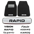 Автомобильные коврики, металлические наклейки с эмблемой для Skoda YETI VISION SCALA ROOMSTER Октавия Рапид KODIAQ KAROQ KAMIQ GT Fabia ENYAQ CITIGO