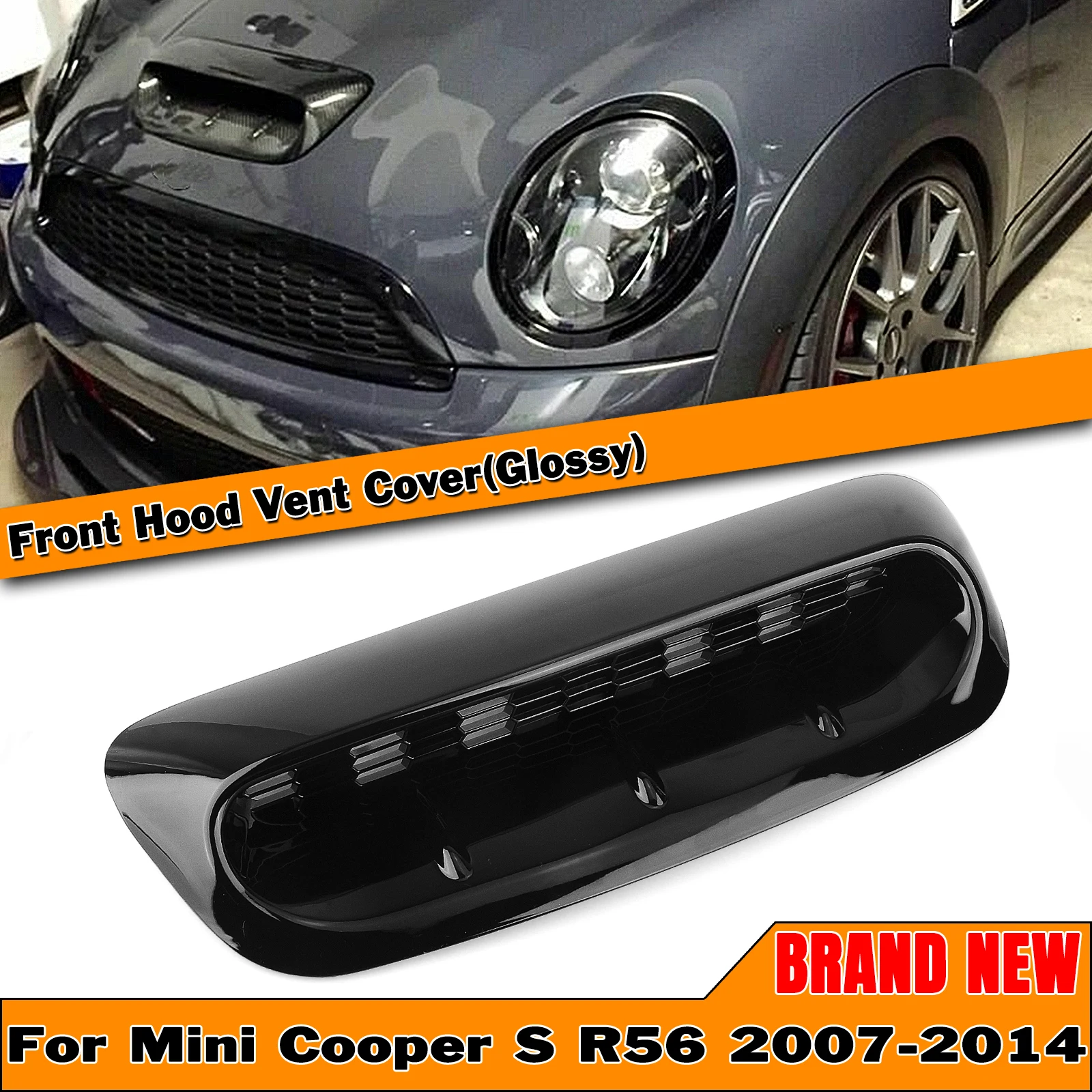 

Front Bumper Spoiler Lip Base Glossy Carbon Fiber Look Car Lower Splitter Blade ABS Platic Kit For Mini Cooper S R56 2007-2014