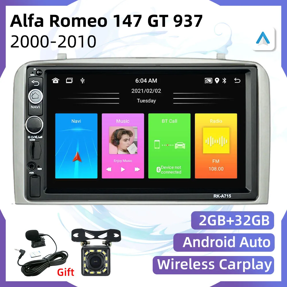 

Car Stereo for Alfa Romeo 147 GT 937 2000-2010 Radio 2 Din Android Car Multimedia Player HeadUnit Autoradio Carplay Android Auto