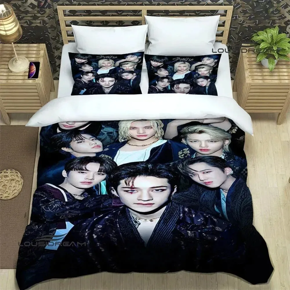KPOP S-Stray-K-Kids print Bedding Sets exquisite bed supplies set duvet cover comforter bedding luxury birthday gift |